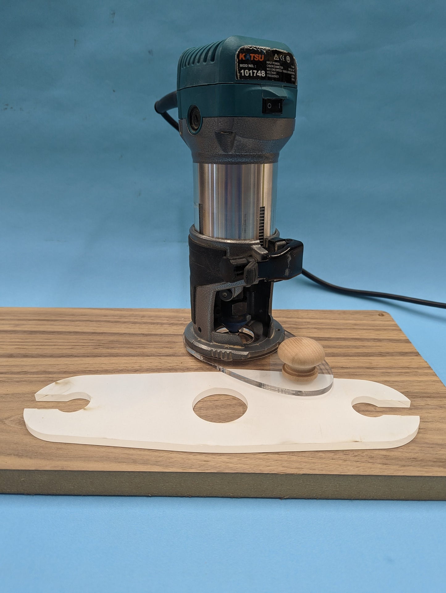 Makita Dewalt Katsu Router Single Handle Base - Clear Acrylic
