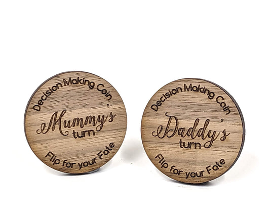 Decision Coin Flip for New Parents - Perfect for Baby Shower Gift