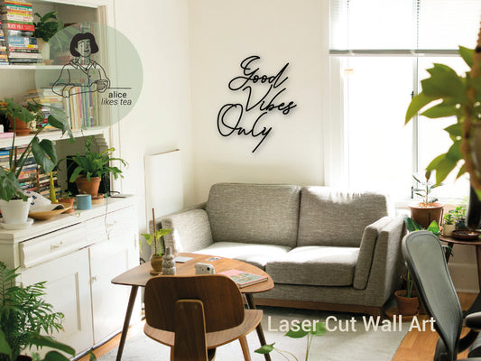 Good Vibes Only Wall Art- Wooden Word Art - Calligraphy - Perfect Gift