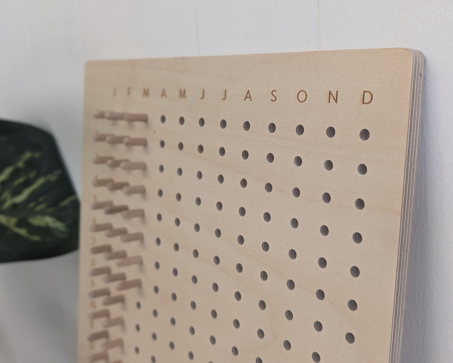 31 Day or Year Habit Tracker – Free Standing Wooden Self Care & Wellness Board – Reusable Mindful Daily Routine - Writeable Simple Design