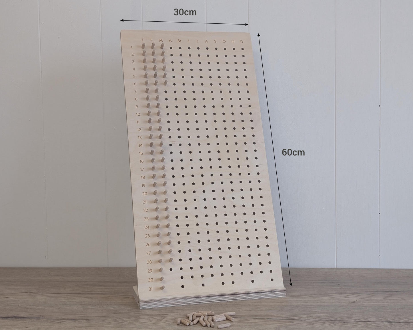 31 Day or Year Habit Tracker – Free Standing Wooden Self Care & Wellness Board – Reusable Mindful Daily Routine - Writeable Simple Design