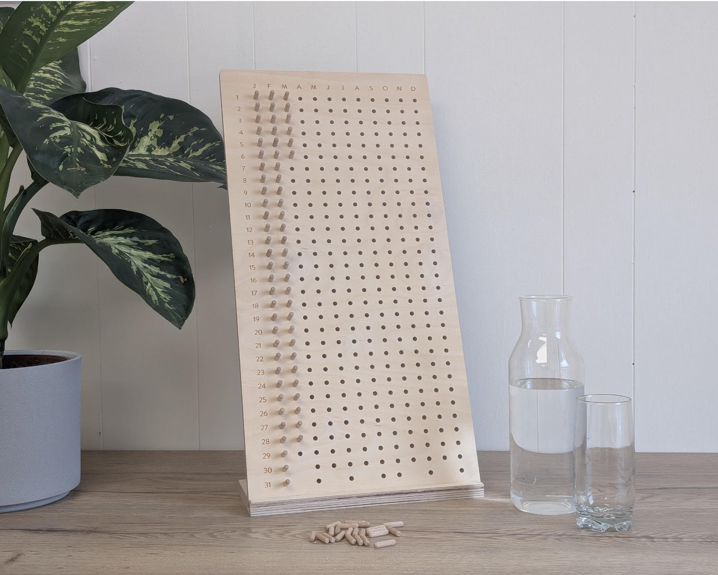 Mindfulness Habit Tracker – Wooden Daily Wellness Board – FSC Natural Birch – Wall Mounted or Freestanding – Meditation Self-Care Montessori