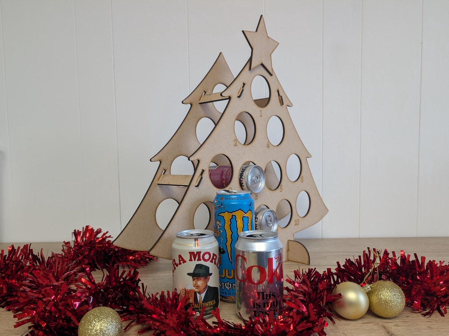 Beer / Monster / Coke 12 Cans Christmas Tree Advent Calendar - Adult - Reusable Booze
