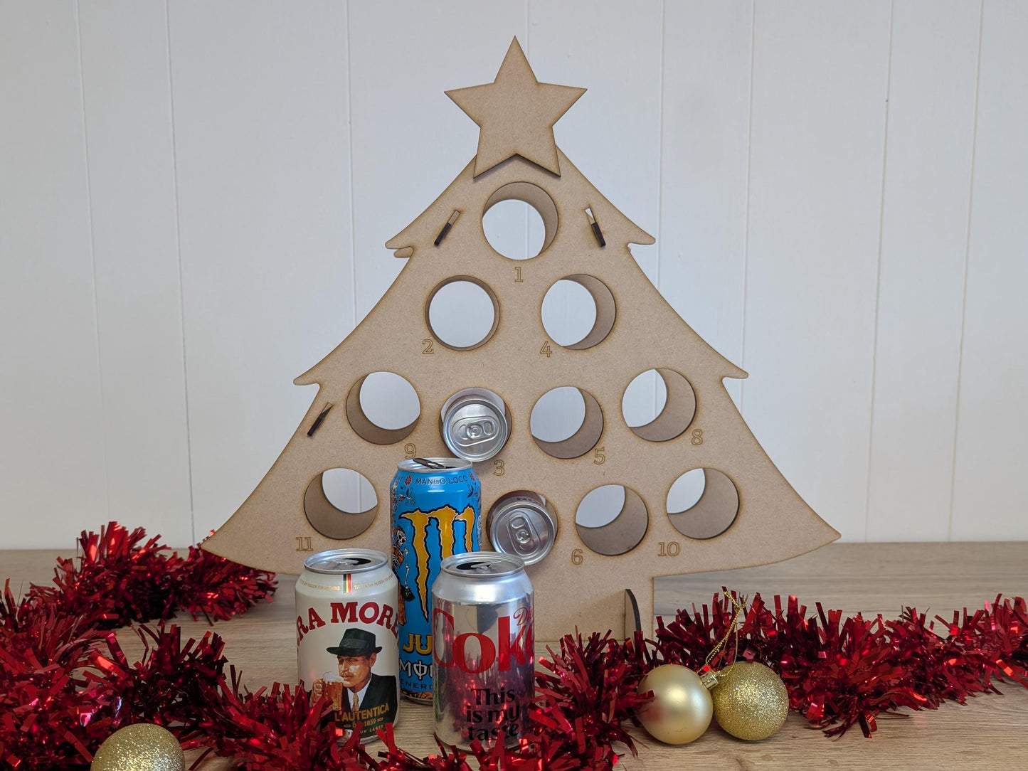 Beer / Monster / Coke 12 Cans Christmas Tree Advent Calendar - Adult - Reusable Booze