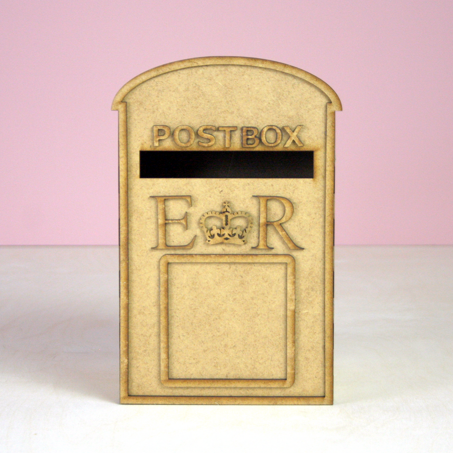 MDF postbox on pink background