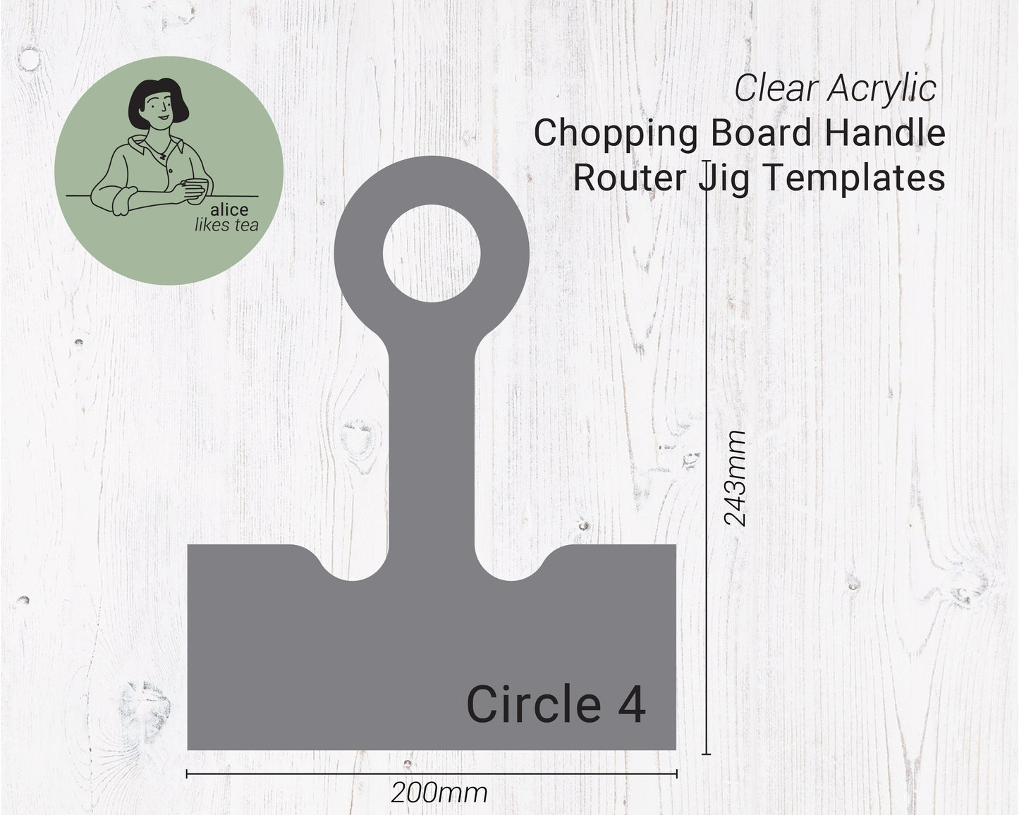 Acrylic Cutting Board Router Jig - Clear Acrylic - Reusable