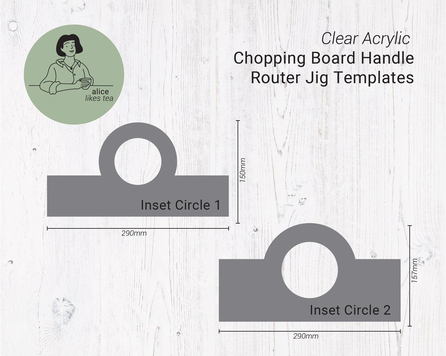 Acrylic Cutting Board Router Jig - Clear Acrylic - Reusable