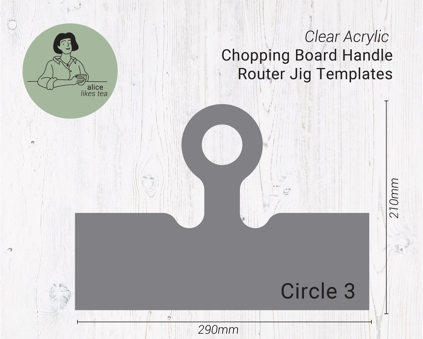 Acrylic Cutting Board Router Jig - Clear Acrylic - Reusable