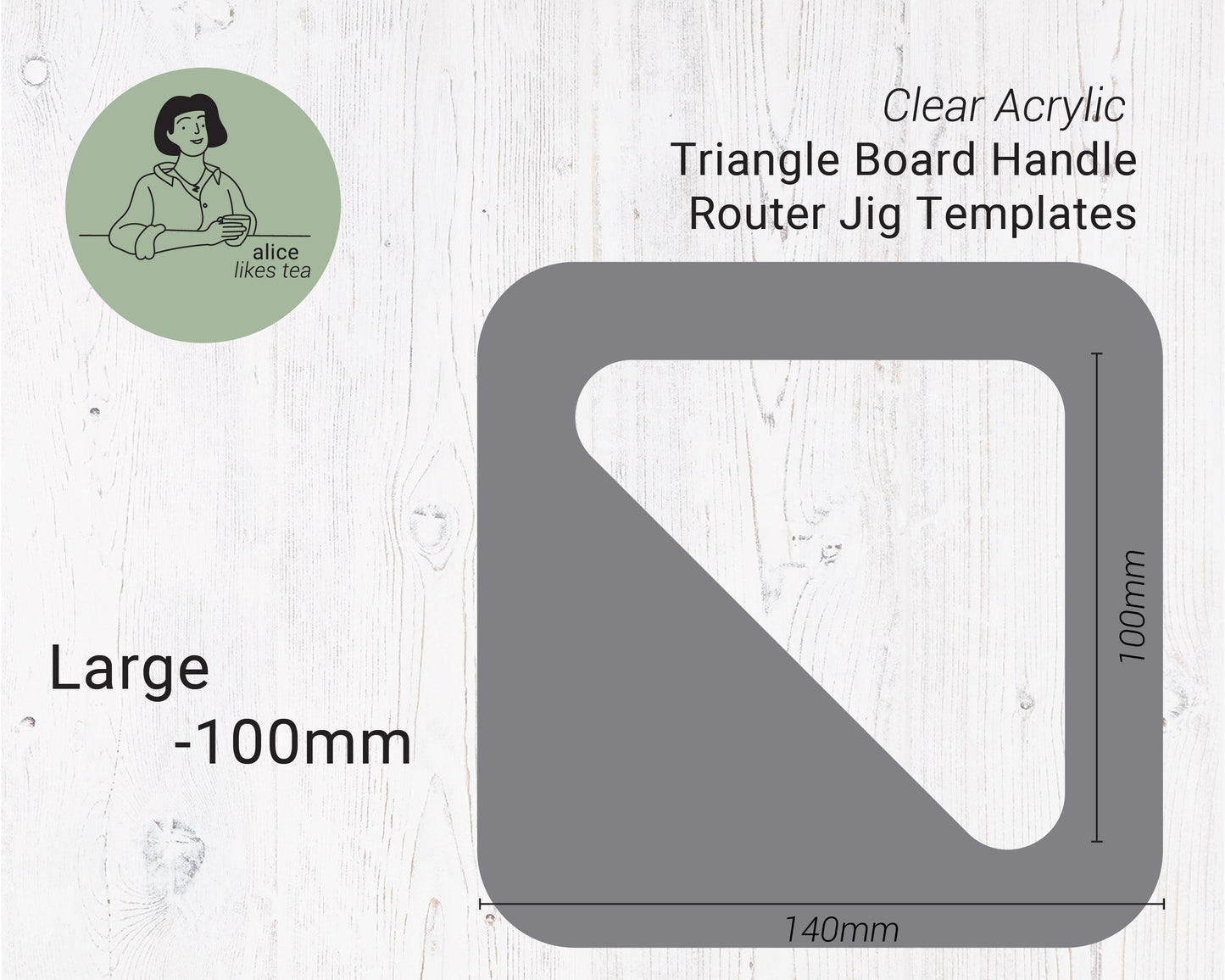 Acrylic Cutting Board Triangle Corners Router Jig - Clear Acrylic - Reusable - 3 sizes