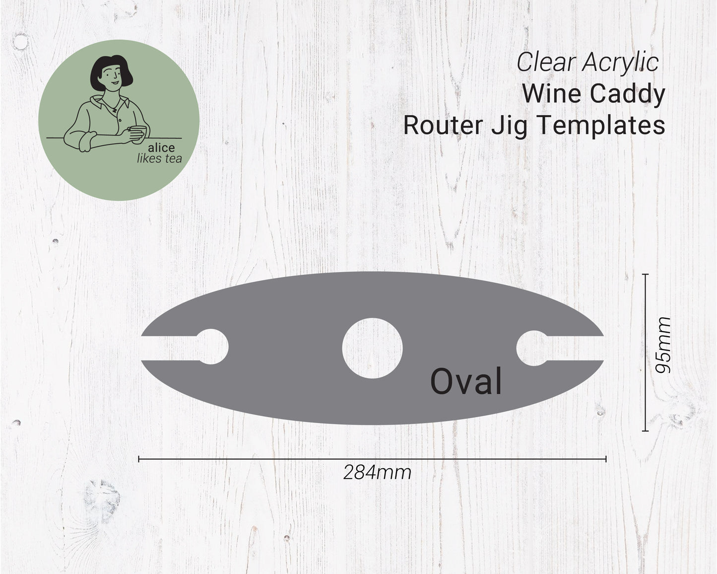 Acrylic Wine Caddy Router Jig - Clear Acrylic - Reusable