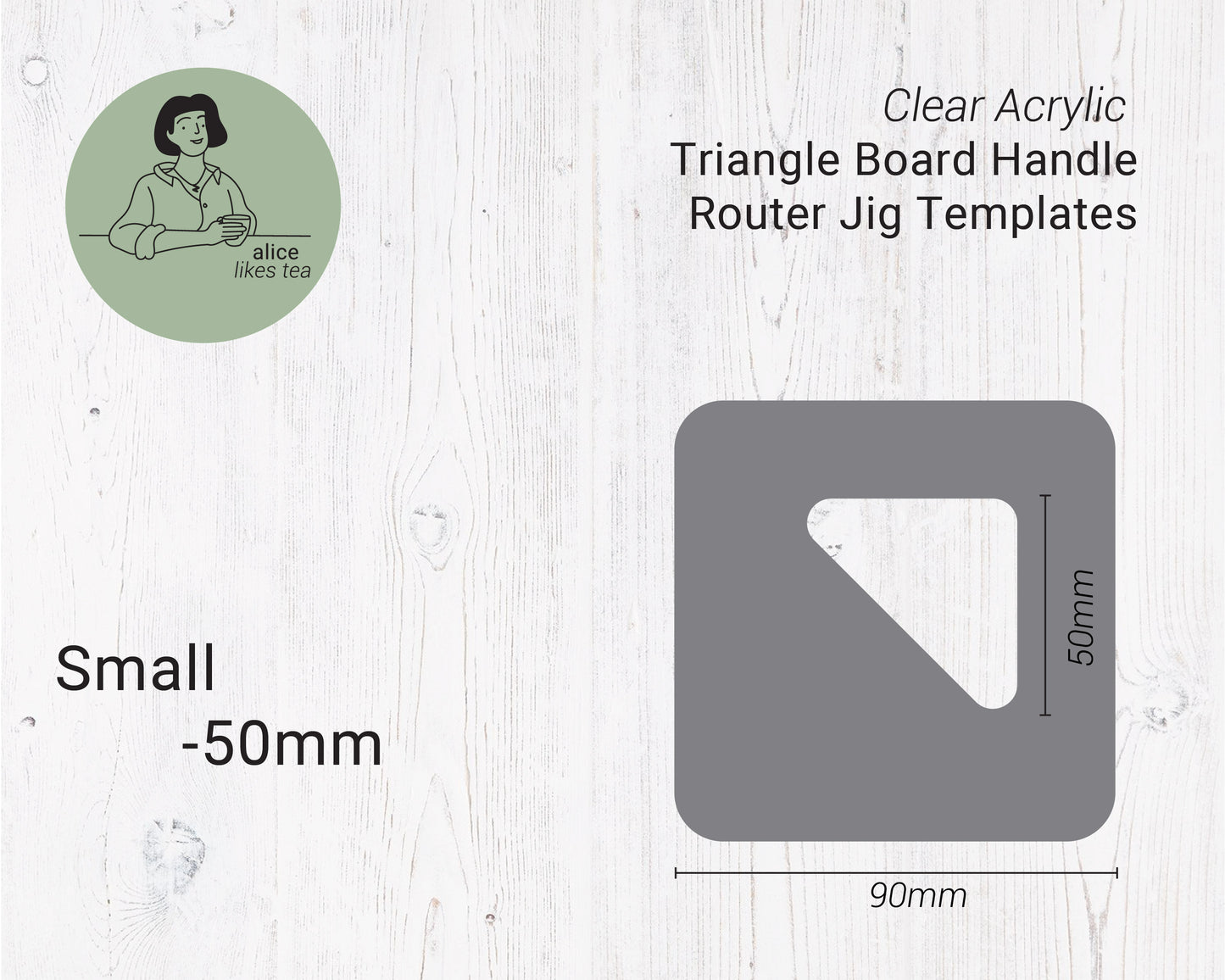 Acrylic Cutting Board Triangle Corners Router Jig - Clear Acrylic - Reusable - 3 sizes