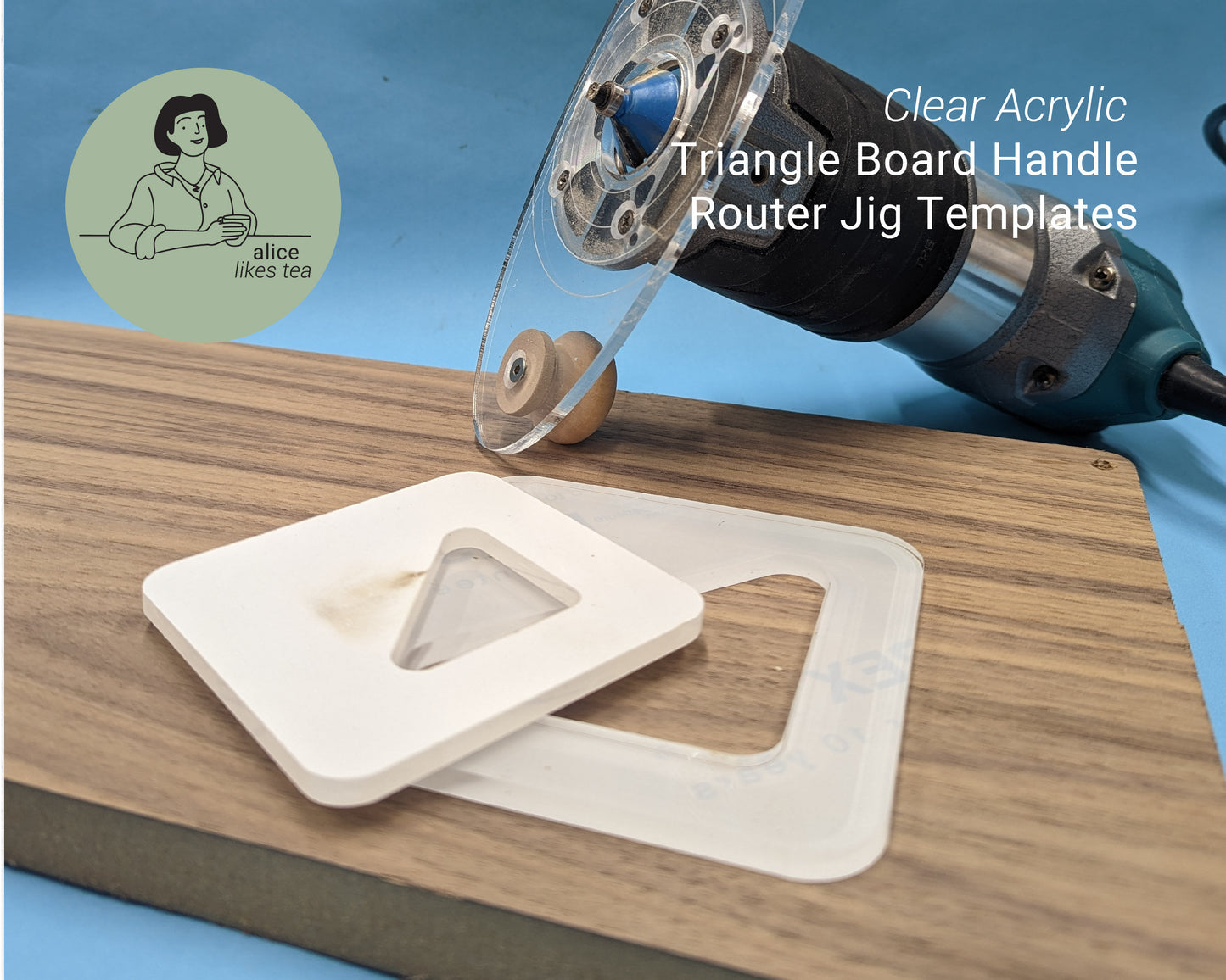 Acrylic Cutting Board Triangle Corners Router Jig - Clear Acrylic - Reusable - 3 sizes