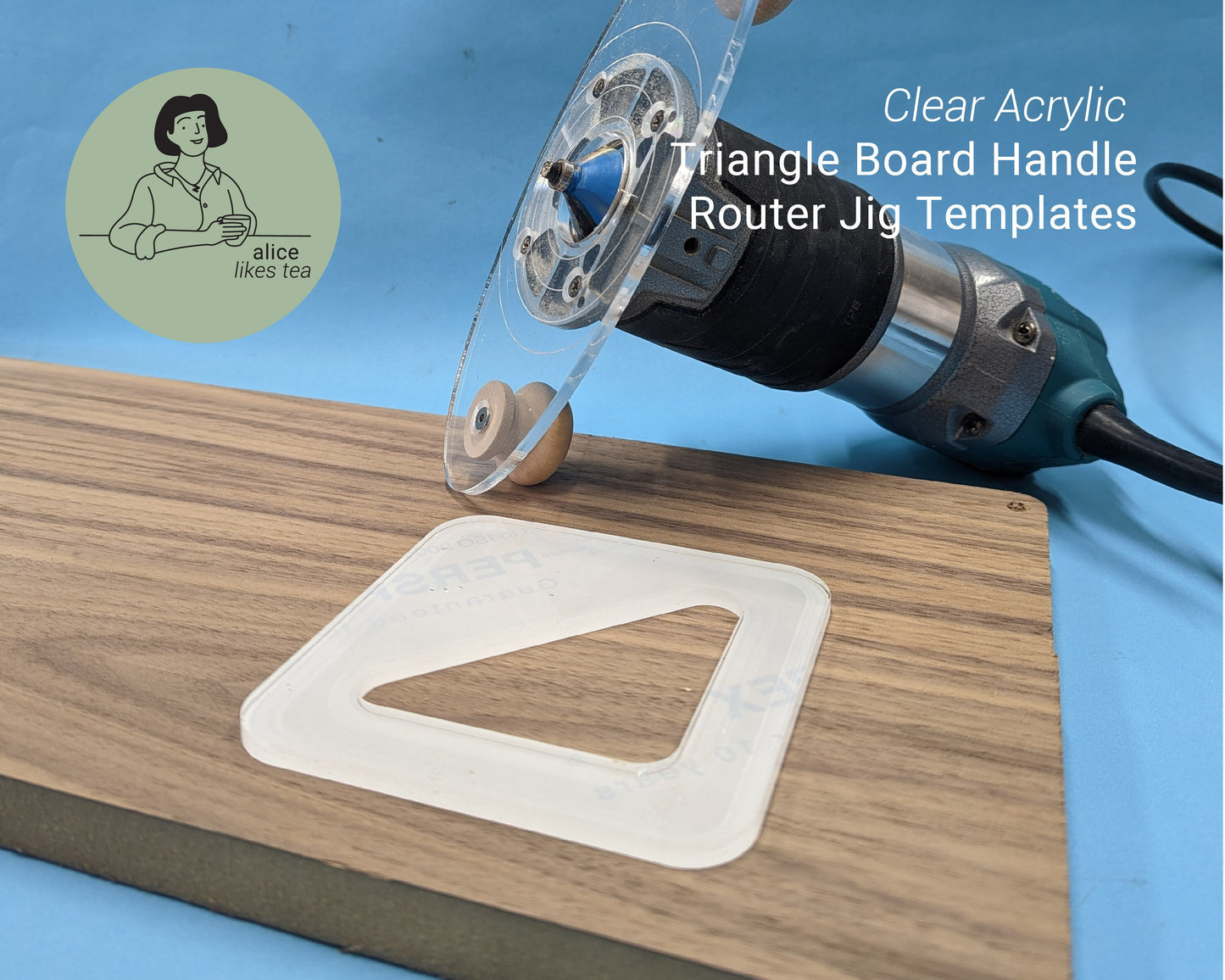 Acrylic Cutting Board Triangle Corners Router Jig - Clear Acrylic - Reusable - 3 sizes