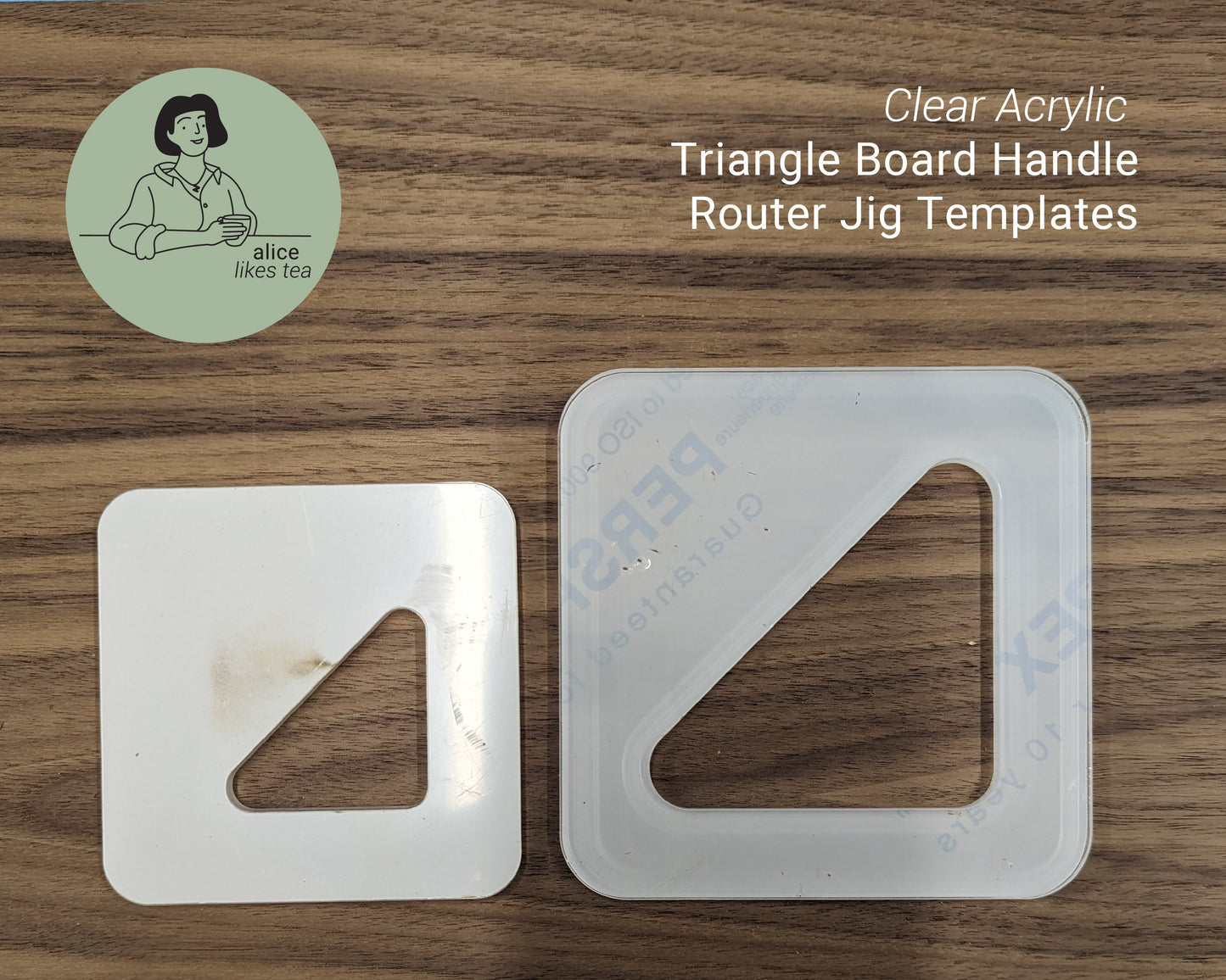 Acrylic Cutting Board Triangle Corners Router Jig - Clear Acrylic - Reusable - 3 sizes