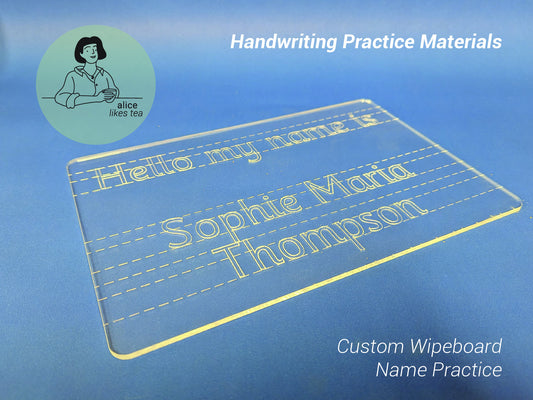 Personalised Wipeboard Name Handwriting Tracing Practice Board - Helps Develop Fine Motor Skills and Hand-Eye Coordination - Dry-Erase