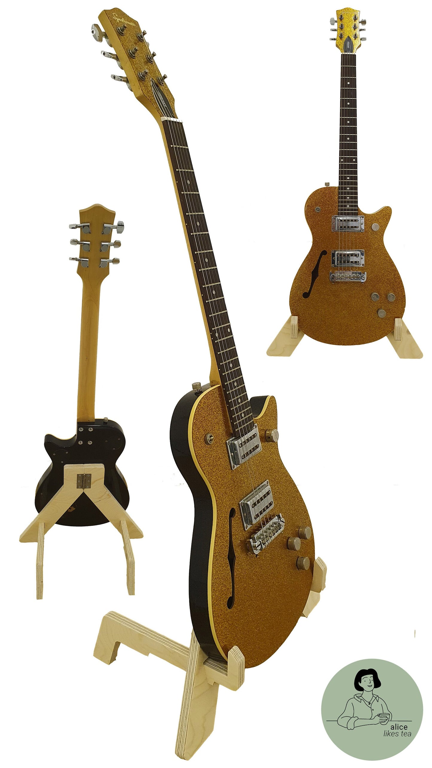 Adjustable Portable Wooden Guitar Stand