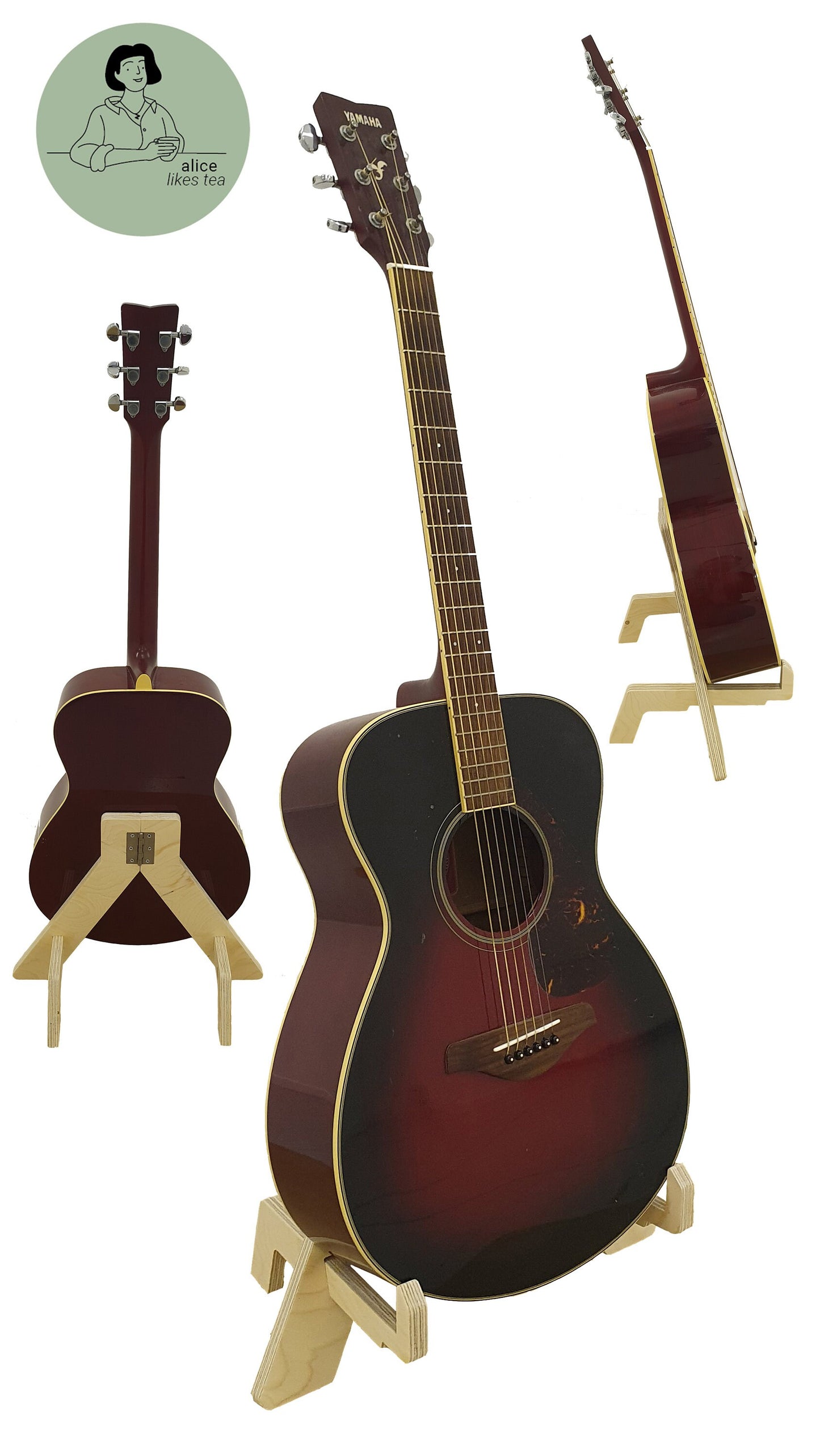 Adjustable Portable Wooden Guitar Stand